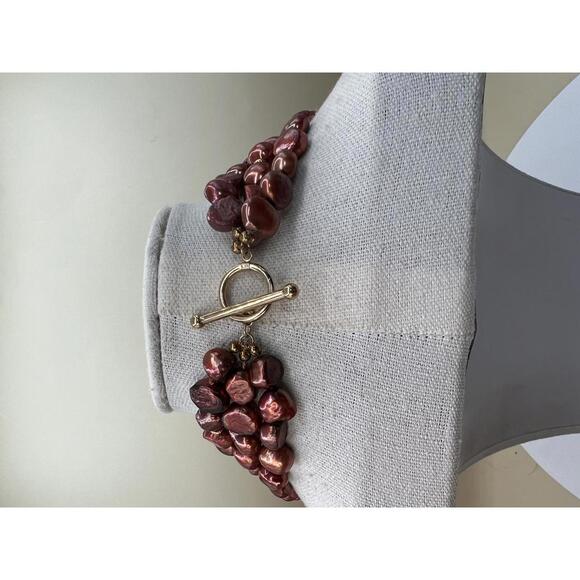 Multi-Strand Red Painted Stone Necklace - Picture 8 of 9